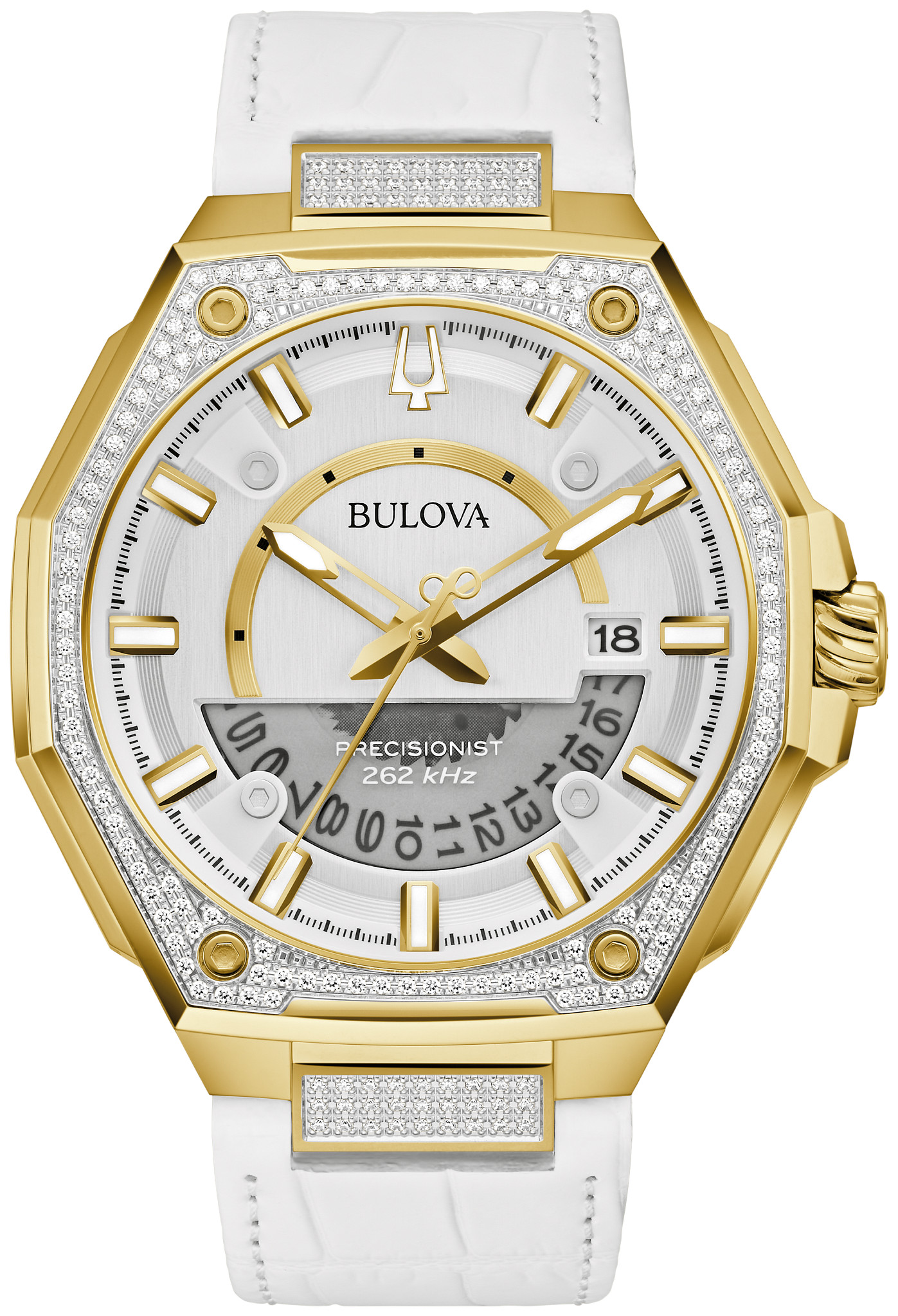 White Dial Leather Strap Series X 98J119 | Bulova